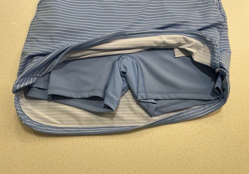 Peter Millar Skort Women L Alice Petal Hem Golf Blue White Stripe UPF 50 NWT - Picture 10 of 11